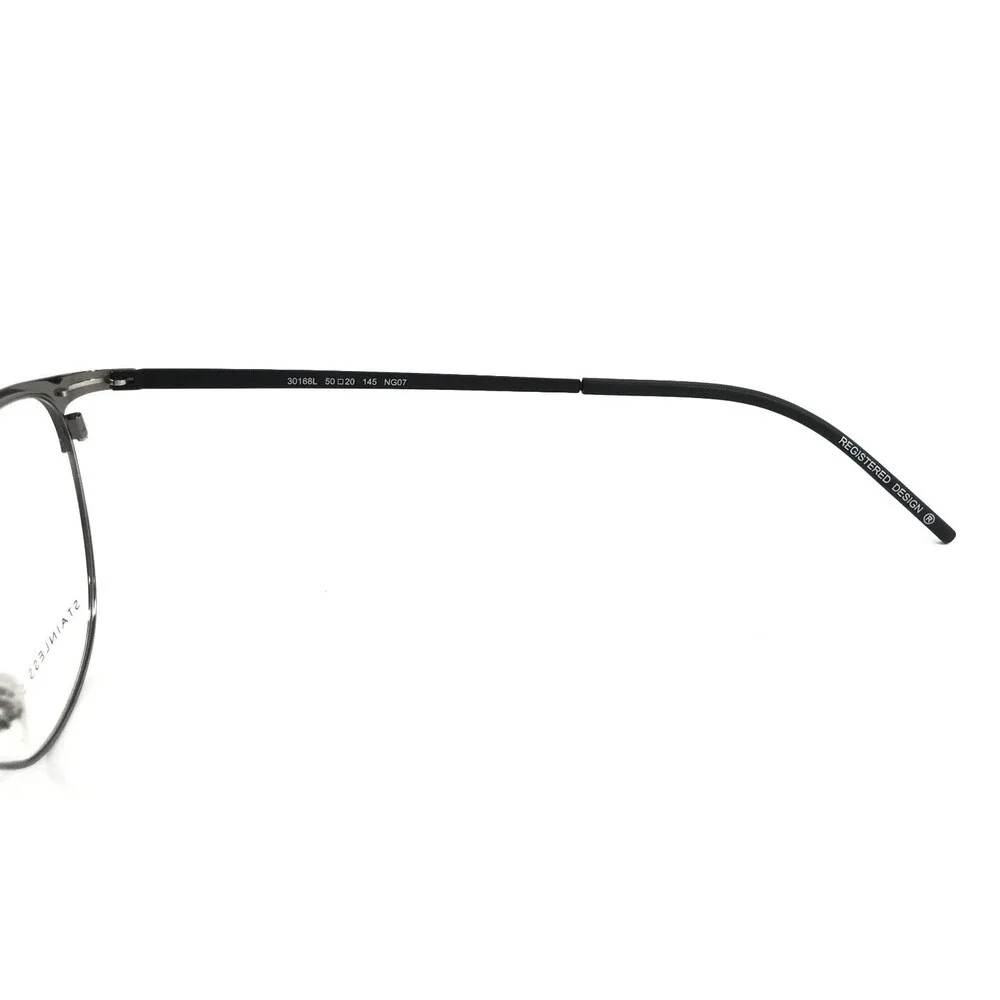Morel Lightec Eyeglasses Frame 30168L NG07 Black Silver Round Full Rim 50-20-145